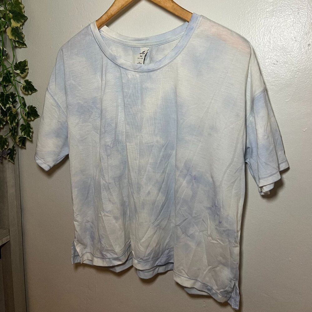 90 Degree by Reflex Blue Tie Dye Performance Tee Size M